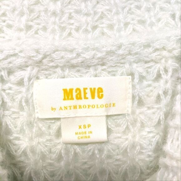 NWT MAEVE for Anthropologie Dionne Knit Bell Sleeve Mock Neck Sweater XSP - Picture 4 of 9